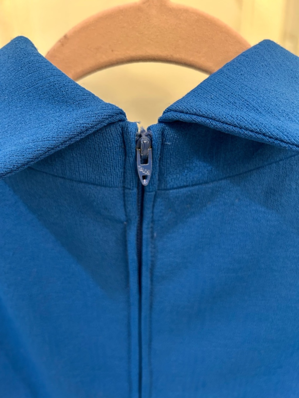 60s Vintage Textured Blue Mini Dress  Flight Attendant Mod Peter Pan Collar S - Picture 7 of 10